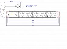 Блок розеток (8xSchuko), запоб іжник, 1U, 2м кабель вилка С14 DP-RP-08-SCHUF-IEEC14/S в Notebooker.ua